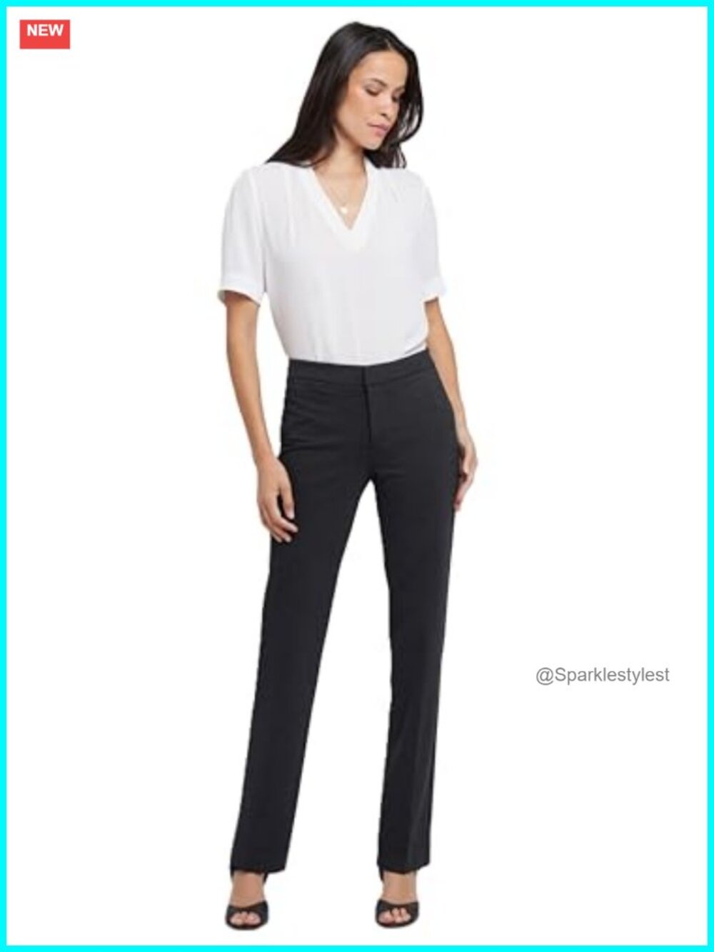 Ponte Knit Slim Trouser Pants Office Work Slacks Mid Rise Flat Front 33 Inseam